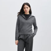 Women's Gray Half Zip Pullover